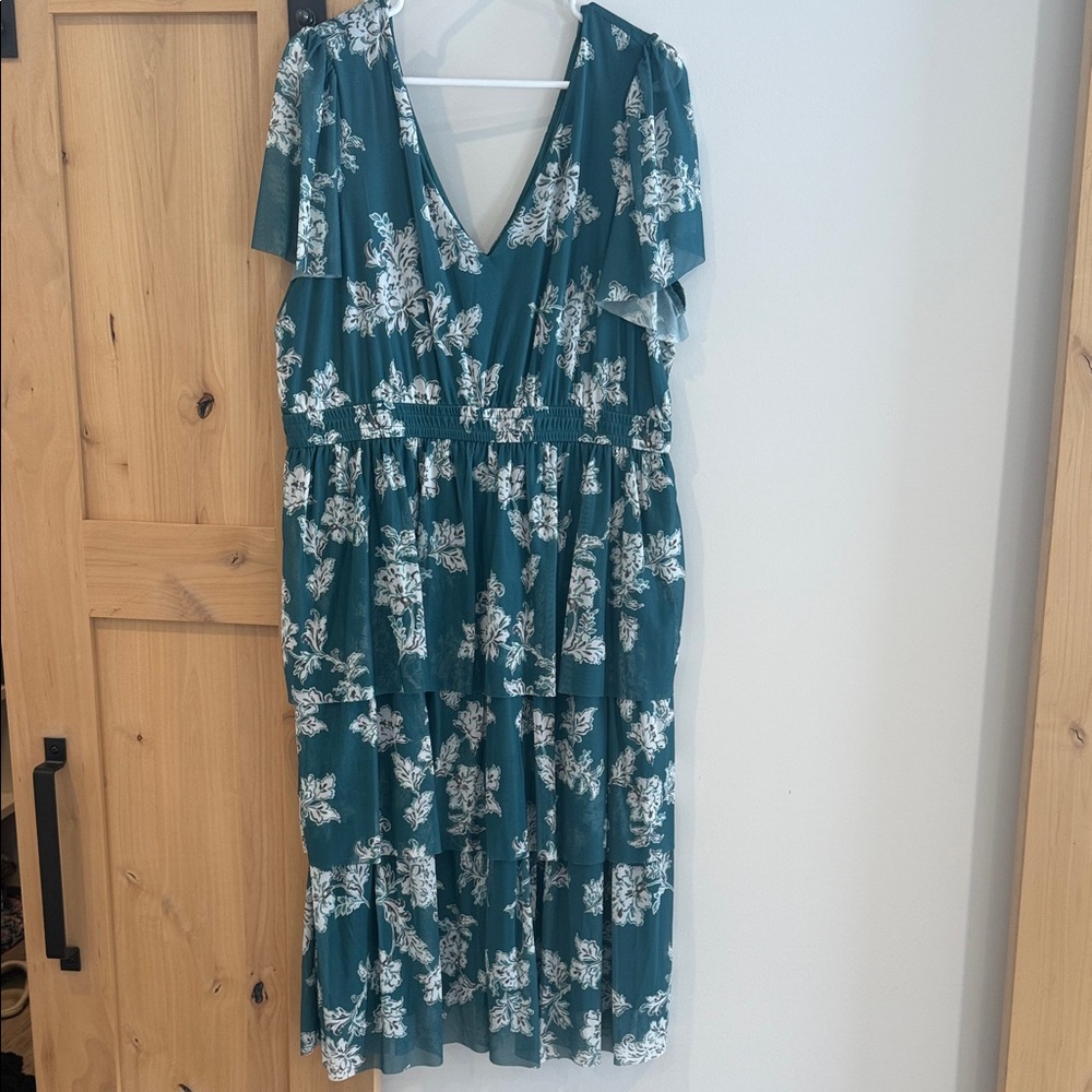 Maurices Teal Floral Midi Dress